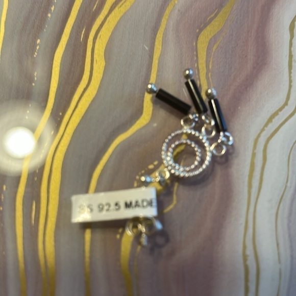 NWT Vintage Sterling Silver with onyx Dangle earrings - Picture 4 of 6